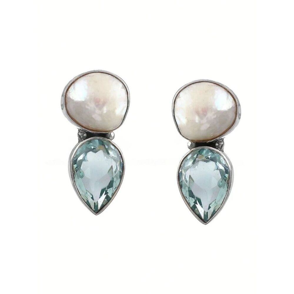 Pearl drop earrings N2089 - Picture 3 of 5